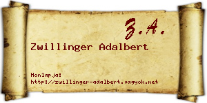 Zwillinger Adalbert névjegykártya